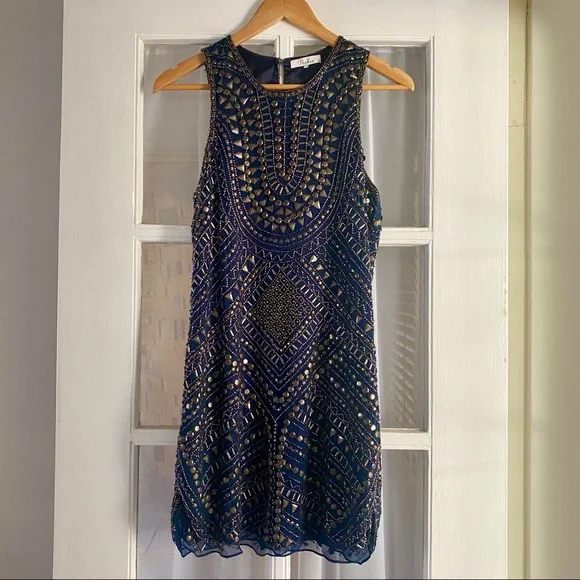 parker beaded silk dress 20s Beaded Silk Dress